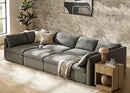 mopio Oversized Modular Sectional Sofa with Fully Removable Covers and Storage, Convertible U, L-Shaped and Sleeper Sectional, Modern Couches with Ottoman Chaise (Stone Gray Fabric, 8 Seats, Sleeper) by CozyNest Decor