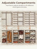 StorageWorks Shoe Organizer Under Bed for Closet, 2-Pack Ultra-thick Fabric Shoe Storage Containers with Bottom Support and Adjustable Dividers, Fits up to 24 Pairs, Beige by CozyNest Decor