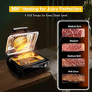 Indoor Grill and Air Fryer Combo with Ceramic Accessories, 7-IN-1 Digital Display, 5.2 QT Electric Smokeless, 500°F Max, Large View Window, Roast, Bake & Dehydrate, Adjustable Temps, Easy Clean by CozyNest Decor