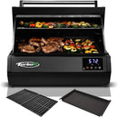 Turbo E Outdoor Electric Grill by PLUGNGRILL - High-Power 1700W Infrared Grill Technology - 24-Inch Smart BBQ Grill with Probe & Digital Display for Precise Cooking & Searing (Turbo E Griddle Set) by GreenHaven Gardens