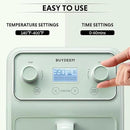 BUYDEEM F51 8-in-1 Air Fryer 4.2QT, Retro Countertop Airfryer Oven with Visible Window, Shake Reminder, One-touch Control with LCD Display, Cozy Greenish by CozyNest Decor