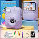 Kids Camera Instant Print, 3.0" HD 32MP Kids Camera Christmas Birthday Gifts for 3 4 5 6 7 8 9 10 11 12 Year Old Girls Boys, 32GB SD Card-Purple by TinyTreasures Baby Boutique
