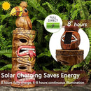 Outdoor Tiki Statue Decoration-Solar Garden Figurine - Woodpecker Waterproof Unique Housewarming Gifts for Women Patio,Balcony,Yard,Lawn Decor 15 Inch Tall by GreenHaven Gardens