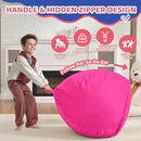 2FT Bean Bag Chair, Comfy Bean Bag Chairs with Memory Foam Filled, Fluffy Beanbag Sofa with Dutch Velvet Cover, Teardrop BeanBag Chairs for Living Room, Playroom - Pink by TinyTreasures Baby Boutique