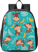 Monkey Banana Toddler Backpack Waterproof Mini Backpack Boys/Girls Cute Small Backpack Kindergarten Pre School Bags (M by TinyTreasures Baby Boutique