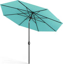 Midtown Umbrellas Sunbrella Umbrella 9 Feet Outdoor Umbrella With Sunbrella Aruba Acrylic Fabric - Auto-Tilt Aluminum Frame Patio Umbrella For Backyard, Deck, Garden, Pool - Black Pole by GreenHaven Gardens