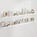Floating Picture Ledge Shelves 72 Inch Solid Oak Wood Set of 2, Rustic Wall Storage Shelves with Lip, Kids Bookshelf, Photo & Picture Ledge Shelves for Bedroom, Living Room, Kitchen by CozyNest Decor