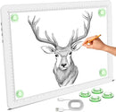 Phylosal Magnetic A3 Light Pad, Super Bright Light Box with Side Button, Diamond Art Light Board, Lightbox for Tracing and Drawing, USB Power Artcraft Light Table for Sketching, Weeding Vinyl (White) by TinyTreasures Baby Boutique