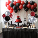 TONIFUL 4 Set Burgundy Red Black Silver Balloon Stand Centerpiece Table Decorations for Graduation Decoration 2025,Christmas Party Decoration,Halloween,New Year's Eve,Anniversary,Birthday Decorations by TinyTreasures Baby Boutique