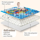 Baby Play Mat, 50x50 Playpen Mat with Super Soft Touch, Thick Activity Mat with Upgraded Anti-Slip Bottom, Machine Washable Crawling Mat for Floor & Picnic (Map) by TinyTreasures Baby Boutique