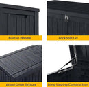 DRATO 180 Gallon Deck Box, Waterproof Resin Large Outdoor Storgae Box for Patio Furniture, Patio Cushions, Gardening Tools, Pool and Sports Supplies, Lockable by GreenHaven Gardens