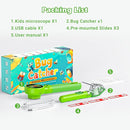 2 in 1 Kids Microscope with Bug Catcher,HD 500X Digital Microscope for Kids with 2" Screen,Photo and Video,STEM Educational Science Kit Learning Toys for Age 3-12 Girls & Boys Birthday Gifts (Green) by TinyTreasures Baby Boutique