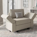 Belffin Modular Sectional Arm Chair Accent Chair with Storage Seat Single Club Chair for Apartment Velvet Grey by CozyNest Decor
