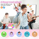 goopow Mini Karaoke Machine Speaker for Kids Adults, Portable Bluetooth Microphone Song Toys with LED Light, Best Chritmas Birthday Festival Gift for 3 4 5 6 7 8+ Year Old Girls Boys (Pink-2Mic) by TinyTreasures Baby Boutique