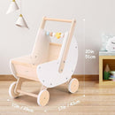 Wooden Baby Walker & Doll Stroller – Adjustable Handle Push Cart, Anti‑Tip, Quiet Wheels, Pretend Shopping Cart – Montessori Wooden Walker for Babies , Doll Stroller for Toddlers 12m+ by TinyTreasures Baby Boutique