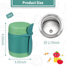 10oz Soup Thermo for Hot Food Kids,Lunch Thermo Kids Food Jar with Spoon Hot Insulated Food Containers,Leak Proof Stainless Steel Wide Mouth Lunch Food Thermo Jar for School(Green) by TinyTreasures Baby Boutique