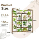 Bamworld Plant Stand Indoor Large Plant Shelf Tall Flower Stands 14 Pots Outdoor Plant Rack for Garden Balcony Patio Window Living Room Corner Wood by GreenHaven Gardens
