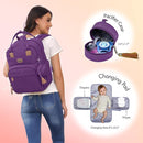 Dikaslon Diaper Bag Backpack with Portable Changing Pad, Pacifier Case and Stroller Straps, Large Unisex Baby Bags for Boys Girls, Multipurpose Travel Back Pack Moms Dads, Purple by TinyTreasures Baby Boutique