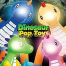 Dinosaur Pop Tubes Toys LED Light Up Mini Figures Fidget Sensory Toys Dino Telescopic Suction Cup Gift Sets, Toddler Autism Stress Relief Party Favors Prizes Stocking Stuffers for Kids 3+ by TinyTreasures Baby Boutique