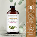 Majestic Pure Eucalyptus Essential Oil with Glass Dropper - Huge 4 Fl Oz - 100% Pure and Natural Eucalyptus Oil - Premium Grade Essential Oils for Diffuser, Aromatherapy, Soap and Candle Making by CozyNest Decor