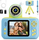 Camera for Kids, Toddler Volging Cameras Age 3-8 Christmas Birthday Gifts for Boys and Girls 3-12 Year Old Boys Digital Camcorder for Video Portable Kids Selfie Camera with 32GB SD Card Blue by TinyTreasures Baby Boutique