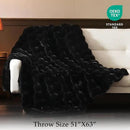 BENVWE Faux Fur Throw Blanket for Couch - Thickened Fluffy Soft Bubble Blanket for Living Room Home Decor - Fathers Day Birthday Gifts for Women Men, Black, 50" x 60",1300GSM by CozyNest Decor
