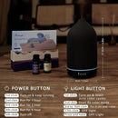 200ML Ceramic Essential Oil Diffuser - Ultrasonic Aromatherapy & Humidifier with 7-Color LED Lights, Auto Shut-Off, Black, 1H/3H/6H Timer | Scent for Home, Office, Yoga by TinyTreasures Baby Boutique