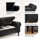 60" Storage Ottoman Bench for Bedroom, Full Queen Storage Bench with Button, Upholstered Bedroom Bench with Rolled Arms for Living Room, Storage Room, Entryway, Black by CozyNest Decor
