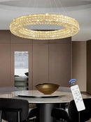 Dia 40" Modern Crystal Chandelier Light Fixtures Silver Luxury Chandeliers for Dining Room Round Hanging Pendant Lighting for Living Room Kitchen Entryway Bedroom by CozyNest Decor
