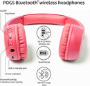 POGS Kids Bluetooth Wireless Headphones | The Gecko 2 | Foldable, Durable Headphones for Kids 3+ | Volume Limited 85 dB, Microphone | On-Ear | Wireless Music-Sharing Function (rPink) by TinyTreasures Baby Boutique