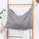 Hanging Linen Laundry Bag, 100% Pure Flax Linen Over The Door Hamper with Bottom Zipper for Laundry Room, Household Dirty Cloth Storage Organizer Bag, Gray by CozyNest Decor