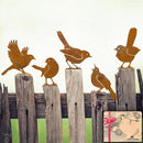 5PCS Rusty Birds Decoration, Metal Birds Yard Decor, Metal Birds Craft Statue Ornaments - Garden Sculptures and Yard Art, Fence Decorations Outdoor by GreenHaven Gardens