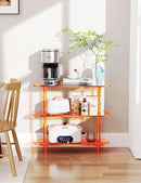 Clear Bookshelf, Acrylic Bookcase with Open Book Shelf for Office Living Room Bedroom (3 Tier Orange) by CozyNest Decor