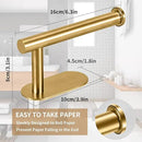 Toilet Paper Holder,Gold,Wall Mount, Upgraded Adhesive Toilet Roll Holder,no Drilling,Bathroom/Rv/Washroom,SUS 304 Stainless Steel,Rustproof (Gold, 2 Pieces) by CozyNest Decor