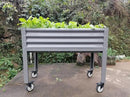 A ANLEOLIFE Galvanized Raised Garden Bed with Legs,48x24x35in Large Elevated Planter Box on Wheels with Drainage Holes for Backyard, Balcony, Patio, 600lb Capacity, Quartz Grey by GreenHaven Gardens