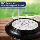 Andy Star 21 Inch Large Illuminated Outdoor Wall Clock Waterproof with Thermometer and Hygrometer, Oversized Battery Wall Clock for Patio Pool, Oil Rubbed Bronze Silent Non Ticking Clock for Garden by CozyNest Decor