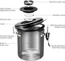 Veken Coffee Canister, Airtight Stainless Steel Kitchen Food Storage Container with Date Tracker and Scoop for Beans, Grounds, Tea, Flour, Cereal, Sugar, Cookies Jars, 16OZ Gray by CozyNest Decor