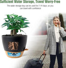 12 inch Large Self Watering Pots, Plastic Planters with 60oZ Removable Deep Reservoir and Multi Mesh Drainage Holes for Indoor Outdoor Garden Plants and Flowers, Black with Brown by GreenHaven Gardens