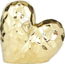 Deco 79 Porcelain Heart Sculpture, 8" x 3" x 8", Gold (Pack of 12) by CozyNest Decor
