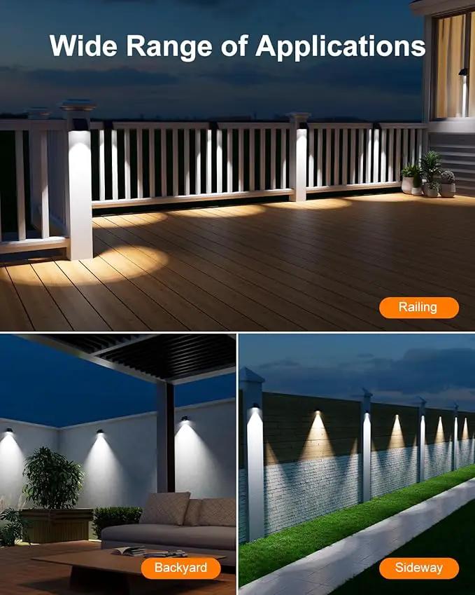 16 Pack Decorative Solar Powered Fence Lights Outdoor Waterproof with Cool White LED Spot Lens, for Outside Wall, Deck, Patio, Yard, Rail, Garage, Pool, Designed for Enhanced Security, Easy Install, photo 7 of 7