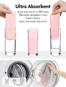 Fantasticlean Microfiber Cleaning Cloth Roll -60 Pack, Tear Away Microfiber Towels, 12" x 12", Reusable, Washable, Scratch Free, Ultra Absorbent Dish Rags for Car, Home, Garage or Shop (Pink & Grey) by CozyNest Decor