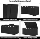 Extra Large Toy Box 167L, Sturdy Toy Storage Chest Organizer Bin Baskets with 2 Removable Divider for Boys, Girls, Kids, Nursery, Bedroom, Playroom, 35.5"x17" x17" (Linen Black) by TinyTreasures Baby Boutique