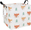 FANKANG Square Nursery Hamper Storage Bins Canvas Laundry Basket Foldable with Waterproof PE Coating Storage Baskets Gift Baskets for Children, Office, Bedroom, Clothes（Square-Fox） by TinyTreasures Baby Boutique