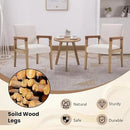 Kmax Modern Dining Chairs Set of 4 Linen Fabric Kitchen Arm Chairs Upholstered Accent Chairs with Wooden Legs for Dining Room, Living Room, Bedroom, White by CozyNest Decor