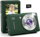 Digital Camera, 44MP FHD 1080P, 16X Zoom, 32GB SD Card, Compact Camera for Kids Teens Adults, Green by TinyTreasures Baby Boutique