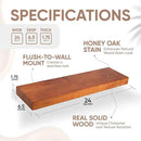 Homeforia 24inch Oak Floating Shelf for Wall, High End Solid Real Wood 24 inches Long Floating Shelves for Bathroom, Honey Oak Wooden Floating Shelves, Heavy Duty Bracket, 24 X 6.5 X 1.75 in, Set of 3 by CozyNest Decor