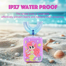 Kids Electric Toothbrush, U Shaped Toothbrush Kids Sonic Automatic Brush with Cup 5 Brush Head 6 Sonic Clean Modes IPX7 Waterproof Mermaid Design Rechargeable Smart Timer for Children 2-7 by TinyTreasures Baby Boutique