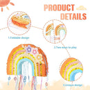 WERNNSAI Foldable Rainbow Pinata - Rainbow Pull String Pinata with Blindfold and Bat for Bundle Piñata Boho Theme Birthday Baby Shower Party Decoration Carnival Party Games Supplies 16.4" x 12.3" by TinyTreasures Baby Boutique