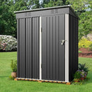Gizoon 5 'x 3'Outdoor Storage Shed with Singe Lockable Door,Galvanized Metal Shed with Air Vent Suitable for The Garden,Tiny House Storage Sheds Outdoor for Backyard Patio Lawn-Dark Gray by GreenHaven Gardens