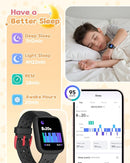 Kids Watch for Boys 5-12, Kids Smart Watch Fitness Tracker Pedometer, No Phone Needed, Puzzle Games with Parental Control, IP68 Waterproof, Heart Rate, Sleep Monitor, Step Counter, 80 Sports by TinyTreasures Baby Boutique